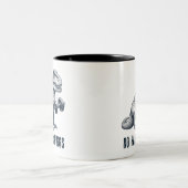 T-Rex macht harte Dinge Zweifarbige Tasse (Mittel)