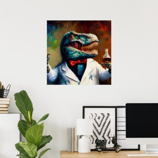 T Rex Mad Scientist Poster (Heimbüro)