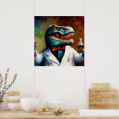 T Rex Mad Scientist Poster (Küche)