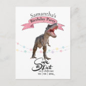 T Rex, Mädchen Save the Date Postkarte (Vorderseite)