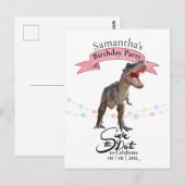 T Rex, Mädchen, speichere das Datum Postkarte (Vorne/Hinten)
