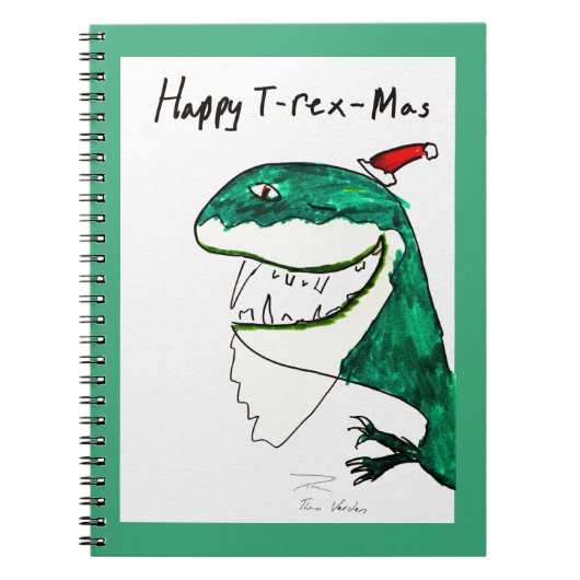 T-Rex-Mas WeihnachtsNotebook Notizblock (Vorderseite)