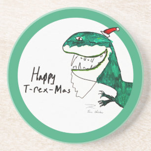 T-Rex-Mas-Weihnachtsrundlauf-Untersetzer Getränkeuntersetzer
