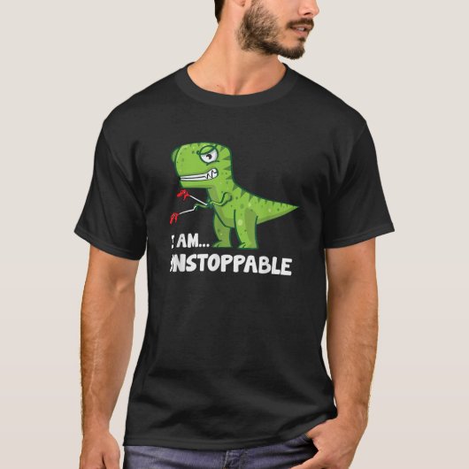 T Rex mit Grabbers Dinosaur Ich bin unaufhaltsam F T-Shirt (Vorderseite)
