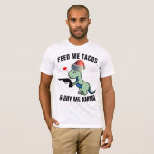 T-REX MIT GUN-FUNNY-CHRISTMAS-T - SHIRT (Vorne ganz)