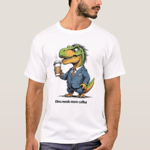 T-Rex mit Kaffee überarbeitet T-Shirt