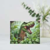 T-Rex mit Minze Postkarte (Stehend Vorderseite)