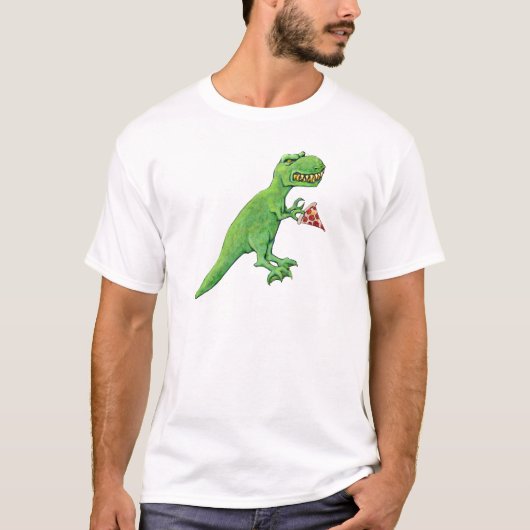 T-Rex mit Pizza T-Shirt (Vorderseite)