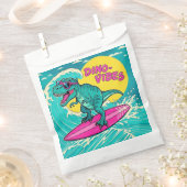 T-Rex mit Sonnenbrille und Neonrosa Geschenktütchen (Ausgeschnitten)