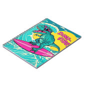 T-Rex mit Sonnenbrille und Neonrosa Notizblock (Linke Seite)