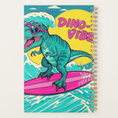 T-Rex mit Sonnenbrille und Neonrosa Planer (Rückseite)