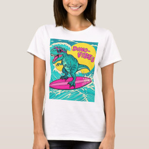 T-Rex mit Sonnenbrille und Neonrosa T-Shirt
