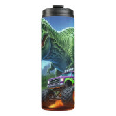 T-Rex Monster Truck Fiery Chase Thermosbecher (Vorderseite)