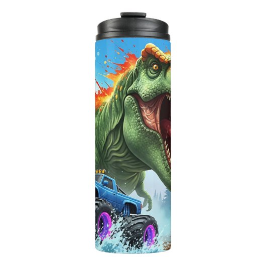 T-Rex Monster Trucks Construction Chaos Thermosbecher (Vorderseite)