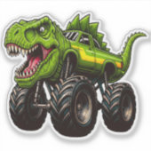 T-Rex-Monstertruck Aufkleber (Vorderseite)