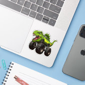 T-Rex-Monstertruck  Aufkleber (Laptop mit iPhone)