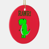 T Rex Niedlich Dino Red Christmas Keramik Ornament (Rechts)