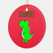 T Rex Niedlich Dino Red Christmas Keramik Ornament (Links)