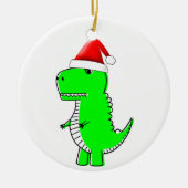 T Rex Niedlich Dino Santas Christmas Hat Keramik Ornament (Vorne)