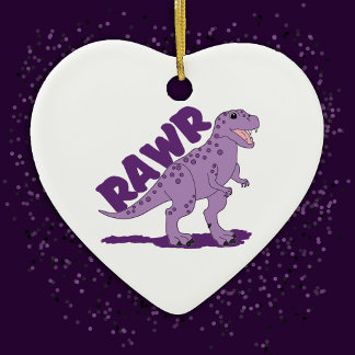 T-Rex Niedlich Tyrannosaurus Lila Gepunktet Dinosa Keramikornament