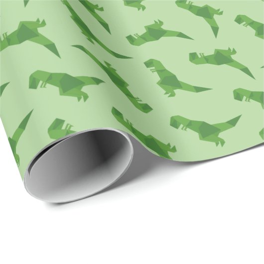 T-Rex Origami Geschenkpapier (Rolleneckpunkt)
