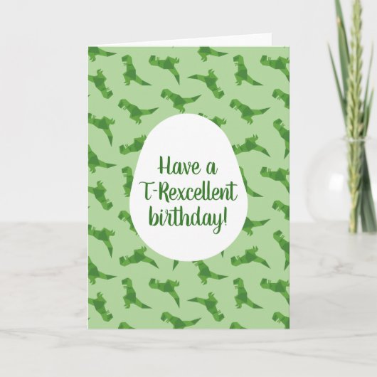 T-Rex Origami Karte (Vorderseite)