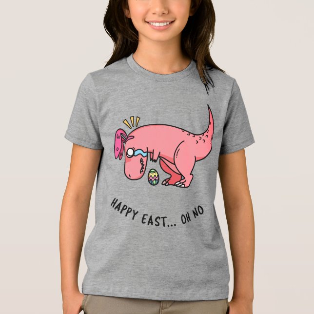 T-Rex Osterkampf Kindershirt Tri-Blend Shirt (Vorderseite)