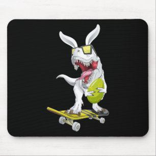 T Rex Ostern Dinosaurier Hase hält ein Ei und Ska Mousepad