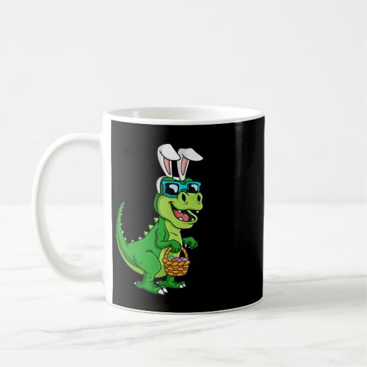 T Rex Ostersonne mit Eierkörbchen Spaß Dinosaurier Kaffeetasse (Links)