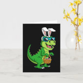 T Rex Ostersonne mit Eierkörbchen Spaß Dinosaurier Karte (Gelbe Blume)