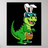 T Rex Ostersonne mit Eierkörbchen Spaß Dinosaurier Poster (Vorne)