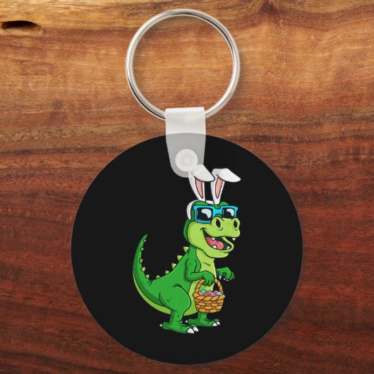 T Rex Ostersonne mit Eierkörbchen Spaß Dinosaurier Schlüsselanhänger (Vorderseite)