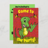 T-Rex-Party Einladung (Vorne/Hinten)