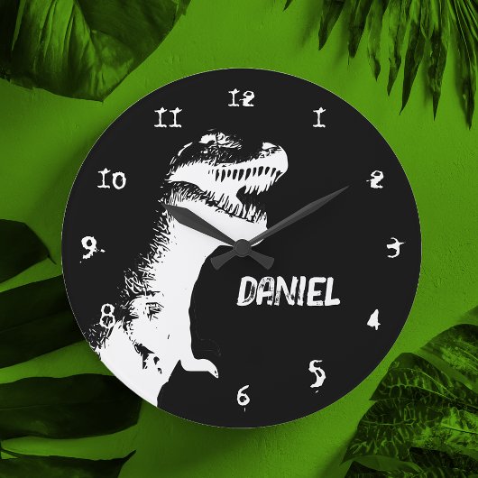 T-Rex Personalisiert Große Wanduhr