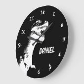 T-Rex Personalisiert Große Wanduhr (Winkel)