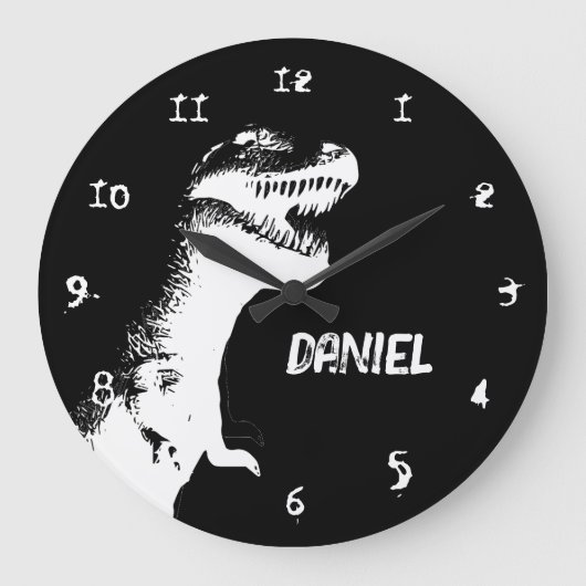 T-Rex Personalisiert Große Wanduhr (Vorderseite)