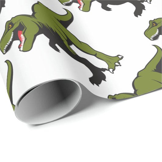 T-Rex personalisierte Einzelteile Geschenkpapier (Rolleneckpunkt)