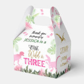 T-Rex Pink Dinosaur Girl Dino Geschenkschachtel (Rückseite)