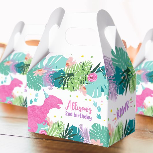 T-Rex Pink Dinosaur Girl Dino Prähistorischer Gebu Geschenkschachtel