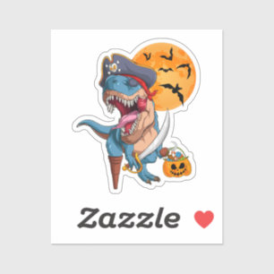 T-Rex Pirate Trick Arr Leckerei Halloween Dinosaur Aufkleber