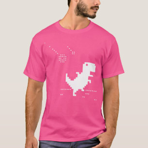 T-Rex Pixel Art Geek Offline Meteorite Nerd T-Shirt