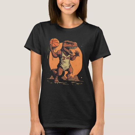 T Rex playing Basketball Coach Dino Trex Rex Sport T-Shirt (Vorderseite)
