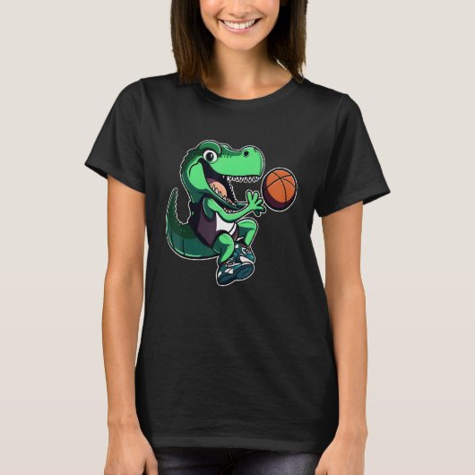 T Rex playing Basketball Coach Dino Trex Rex Sport T-Shirt (Vorderseite)