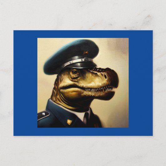 T Rex Policeman Postkarte (Vorderseite)