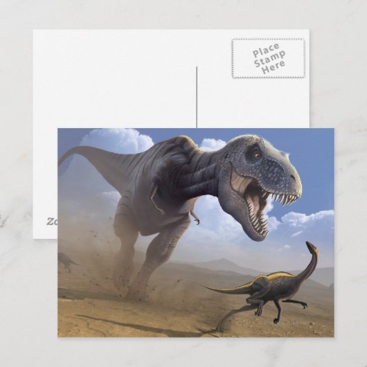 T Rex Postkarte (Vorne/Hinten)
