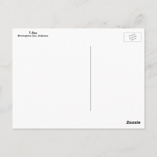 T-Rex Postkarte (Rückseite)
