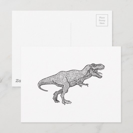 T-Rex Postkarte (Vorne/Hinten)
