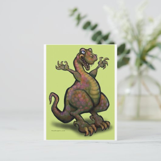 T-Rex Postkarte (Stehend Vorderseite)