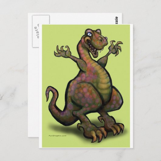 T-Rex Postkarte (Vorne/Hinten)