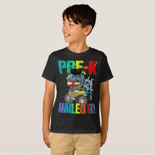 T Rex Pre-K Nails IT Abschluss Class 2022 Din T-Shirt (Vorne ganz)